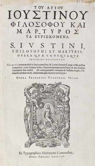 Große Abbildung Nr.1: 122-195 Justinus (Märtyrer).: (Alte Drucke, Handschriften und Theologie)
