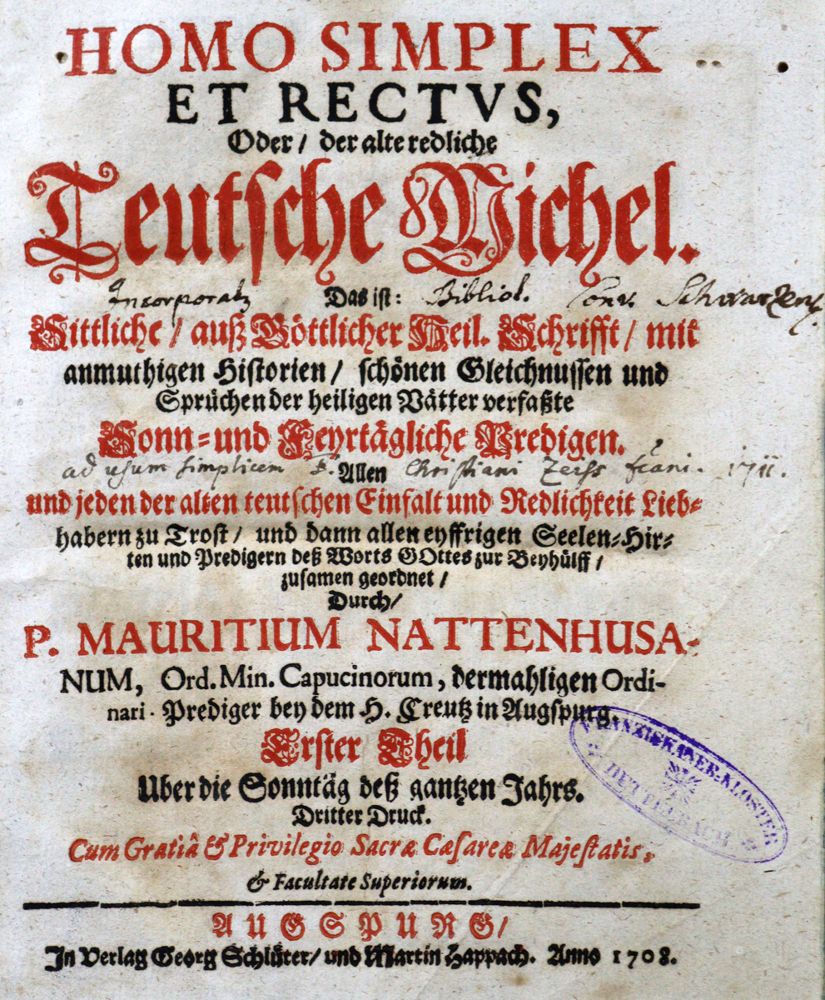 Große Abbildung Nr.1: 122-246 Nattenhus,M. (d.i. J.C.Schmidt).: (Alte Drucke, Handschriften und Theologie)