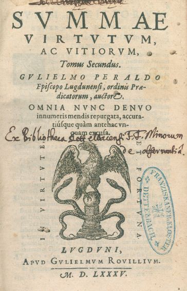 Große Abbildung Nr.1: 122-257 Peraldus (Perault),G.: (Alte Drucke, Handschriften und Theologie)