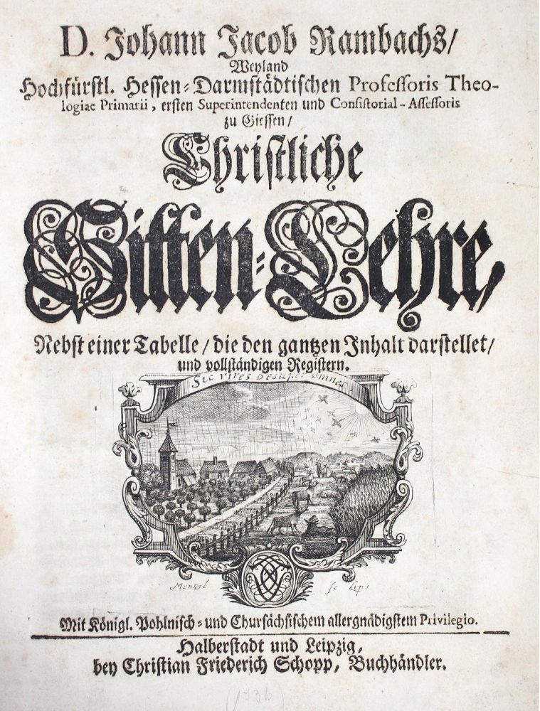 Große Abbildung Nr.1: 122-265 Rambach,J.J.: (Alte Drucke, Handschriften und Theologie)