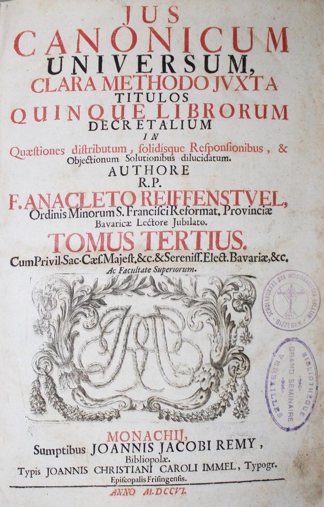 Große Abbildung Nr.1: 122-269 Reiffenstuel,A.: (Alte Drucke, Handschriften und Theologie)