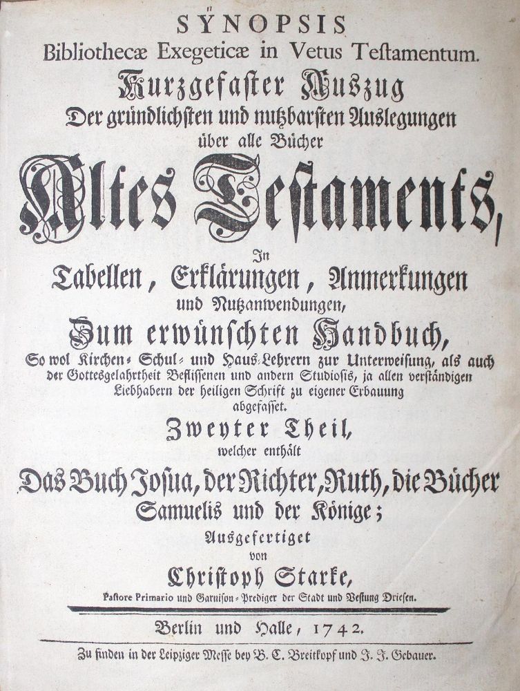 Große Abbildung Nr.1: 122-293 Starke,C.: (Alte Drucke, Handschriften und Theologie)