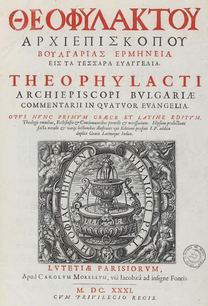 Große Abbildung Nr.1: 122-304 Theophylactus.: (Alte Drucke, Handschriften und Theologie)