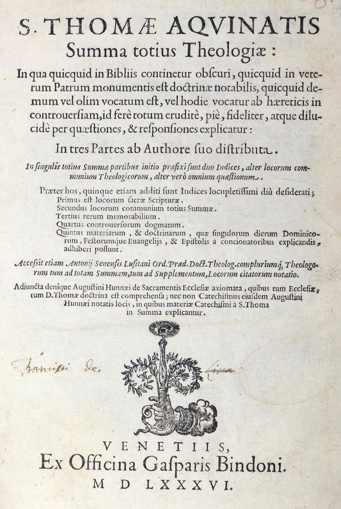 Große Abbildung Nr.1: 122-307 Thomas von Aquin.: (Alte Drucke, Handschriften und Theologie)