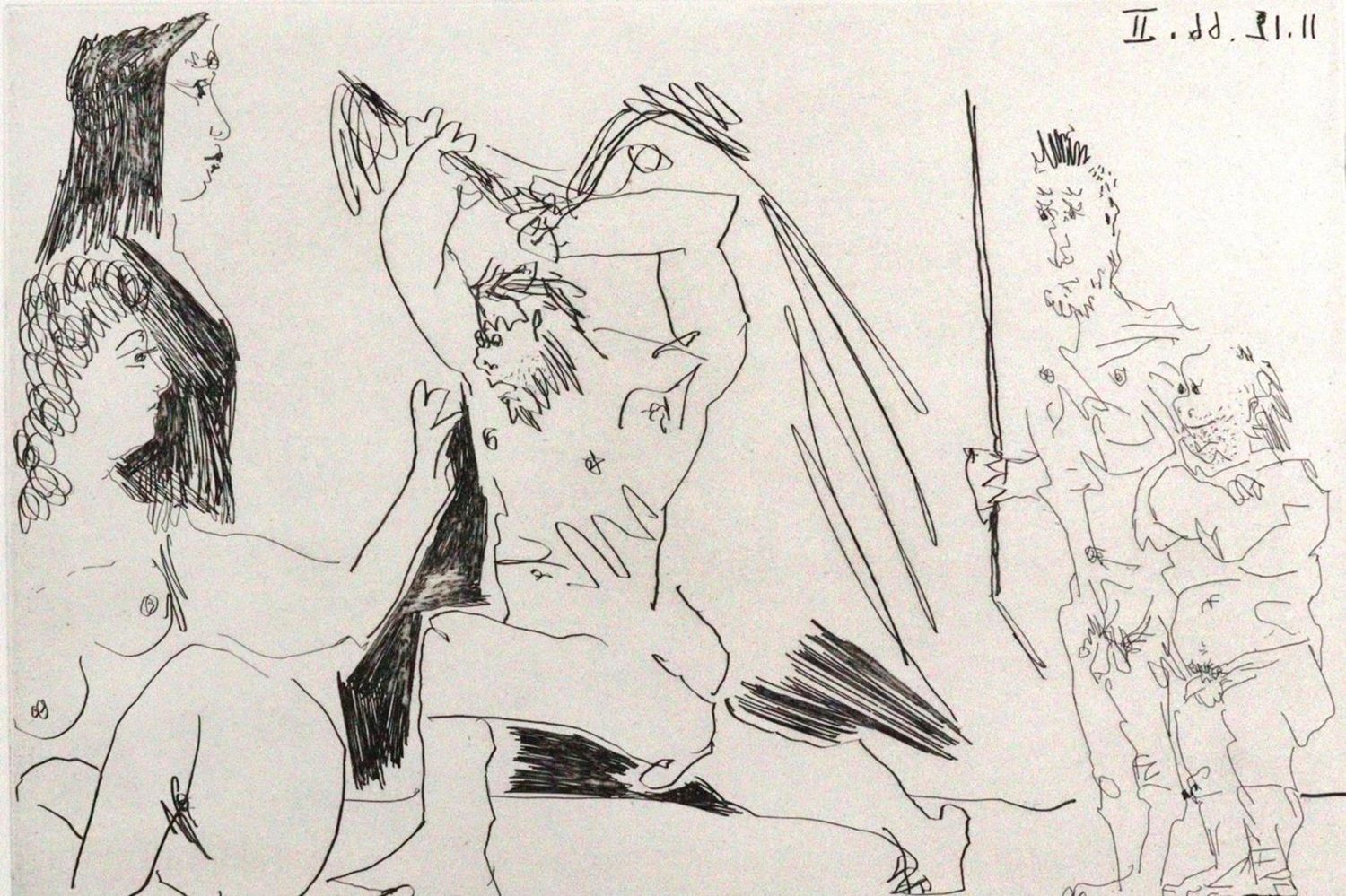 Große Abbildung Nr.3: 122-3410 Picasso,P.: (Künstlergraphik, Picasso, Kupferstich und 12 Radierungen)