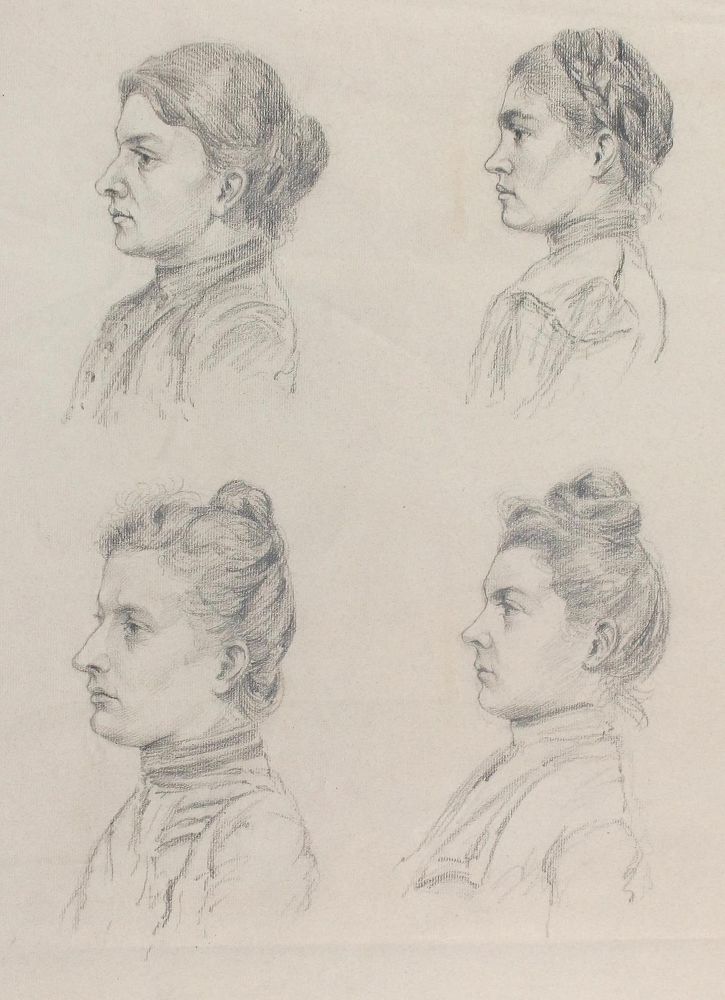 Große Abbildung Nr.1: 122-3468 Portraitstudien.: (Künstlergraphik)