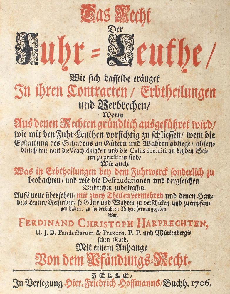 Große Abbildung Nr.1: 122-351 Harp(p)recht,F.C.: (Juridica und Kriminologie)