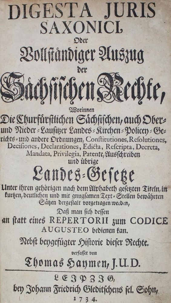 Große Abbildung Nr.1: 122-352 Hayme,T.: (Juridica und Kriminologie, Sachsen)