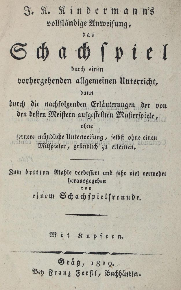 Große Abbildung Nr.1: 122-446 Kindermann,J.K.: (Spiele, Schach)