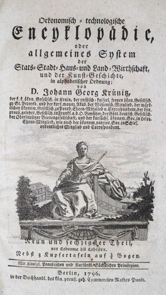 Große Abbildung Nr.1: 122-459 Krünitz,J.G.: (Wirtschaft, Lehen)