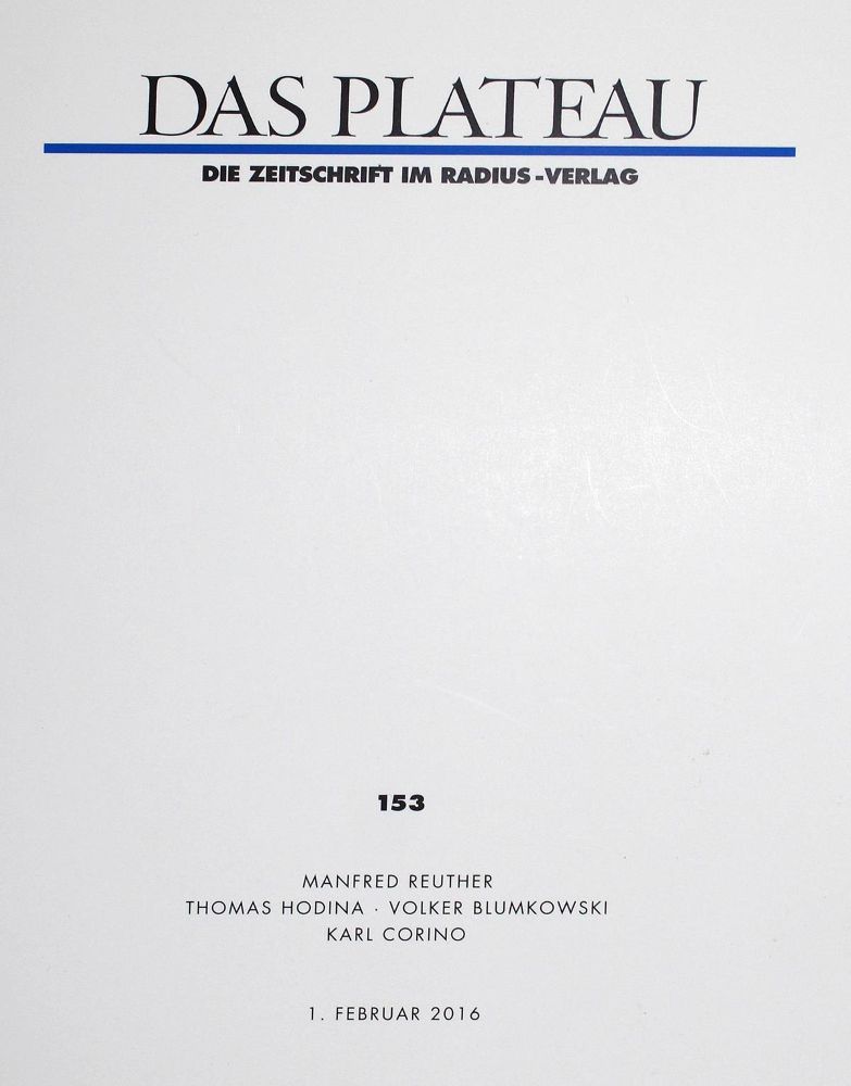 Große Abbildung Nr.1: 122-464 Plateau, Das.: (Zeitschriften und Zeitungen)