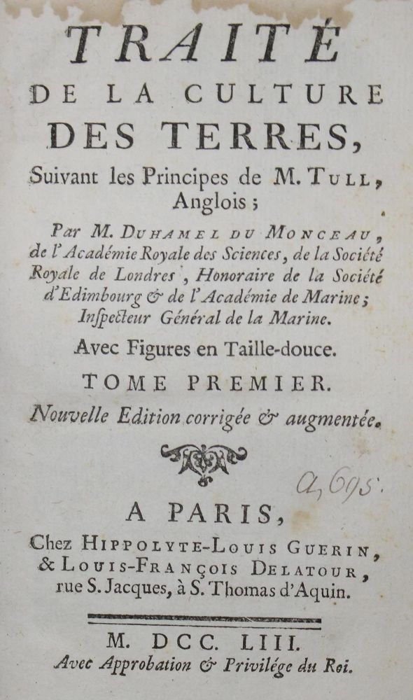 Große Abbildung Nr.1: 122-493 Duhamel du Monceau,H.L.: (Land- und Forstwirtschaft, Landwirtschaft)