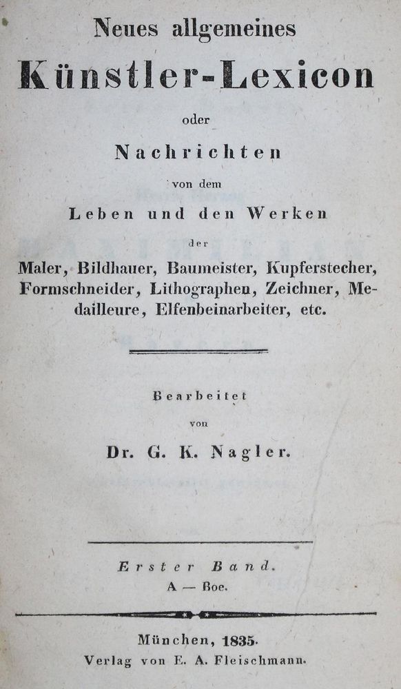Große Abbildung Nr.1: 122-548 Nagler,G.K.: (Kunstwissenschaft)