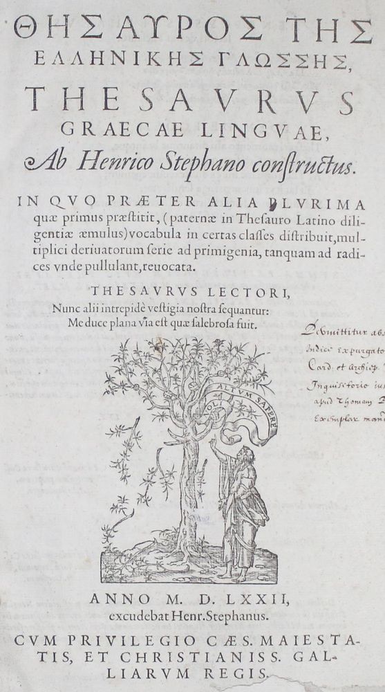 Große Abbildung Nr.1: 122-609 Estienne,H.: (Lexika - Wörterbücher - Sprachwissenschaften)