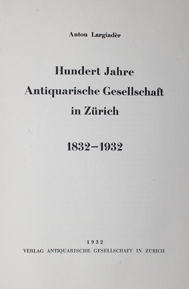 Große Abbildung Nr.1: 122-626 Largiader,A.: (Schweiz)