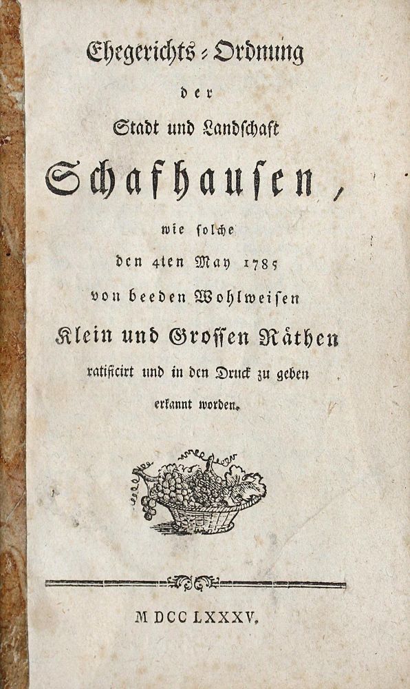 Große Abbildung Nr.1: 122-673 Ehegerichts-Ordnung: (Schweiz)