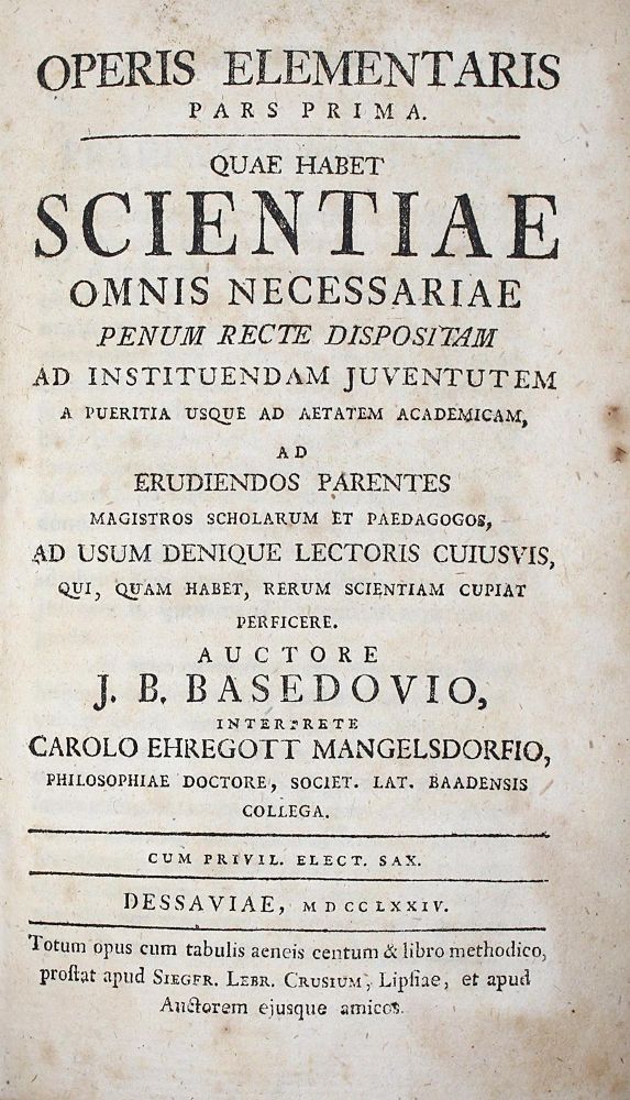 Große Abbildung Nr.1: 122-691 Basedow,J.B.: (Pädagogik)