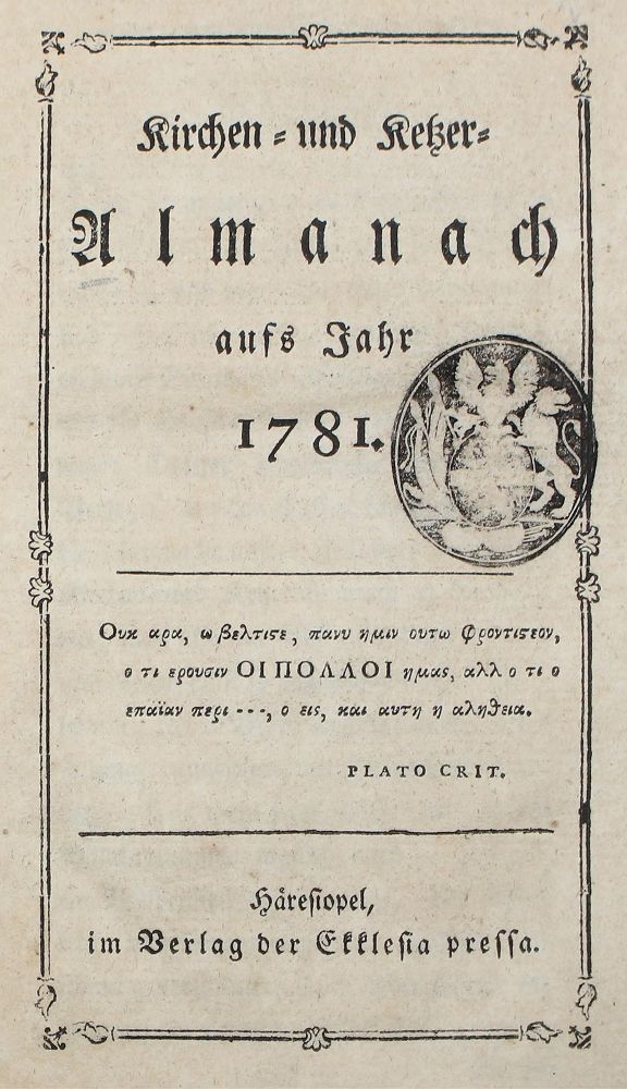 Große Abbildung Nr.1: 122-712 (Bahrdt,K.F.).: (Almanache)