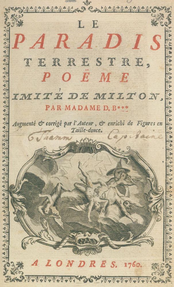 Große Abbildung Nr.1: 122-724 (Du Boccage,A.M.L.).: (Literatur und illustrierte Bücher bis 19.Jahrhundert)