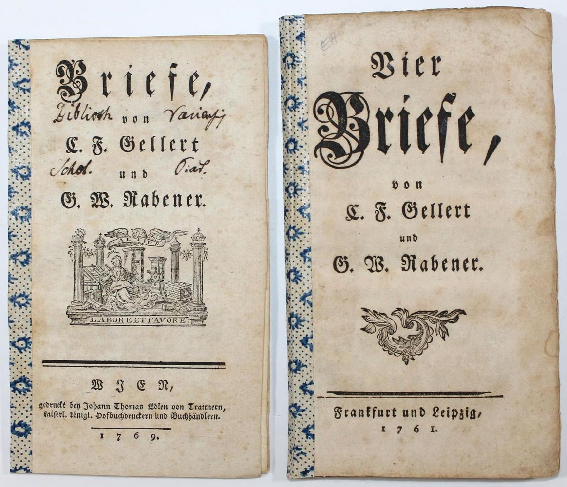 Große Abbildung Nr.1: 122-739 Gellert,C.F. u. G.W.Rabener.: (Literatur und illustrierte Bücher bis 19.Jahrhundert)