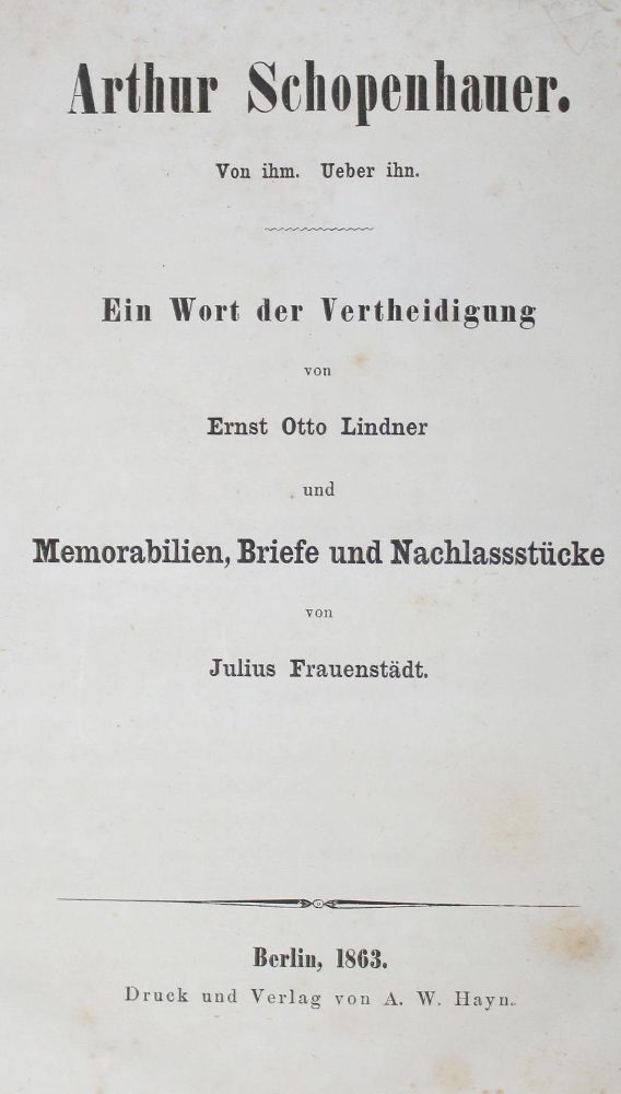 Große Abbildung Nr.1: 122-768 Lindner,E.O. u. J. Frauenstädt.: (Schopenhauer)