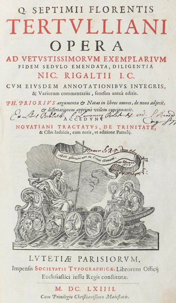 Große Abbildung Nr.1: 122-773 Tertullianus,Q.S.F.: (Literatur und illustrierte Bücher bis 19.Jahrhundert)
