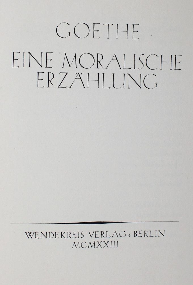 Große Abbildung Nr.1: 122-830 Goethe,(J.W.v.).: (Literatur und illustrierte Bücher 20.Jahrhundert - Alte Literatur in modernen Ausgaben)