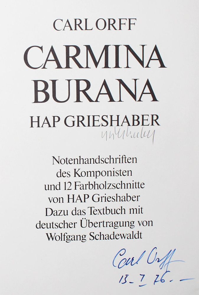 Große Abbildung Nr.1: 122-837 Orff,C.: (Grieshaber)