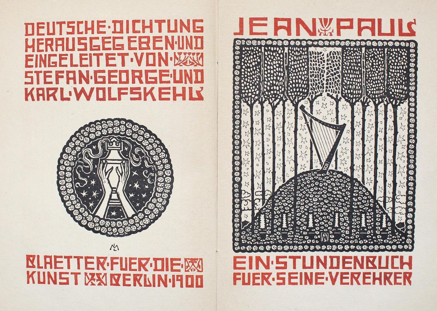 Große Abbildung Nr.1: 122-875 George,S. u. K.Wolfskehl (Hrsg.).: (Lechter)
