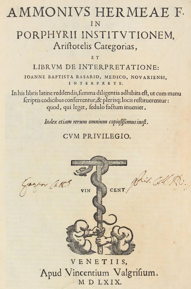 Große Abbildung Nr.1: 122-9 Ammonius,H.: (Aristoteles)
