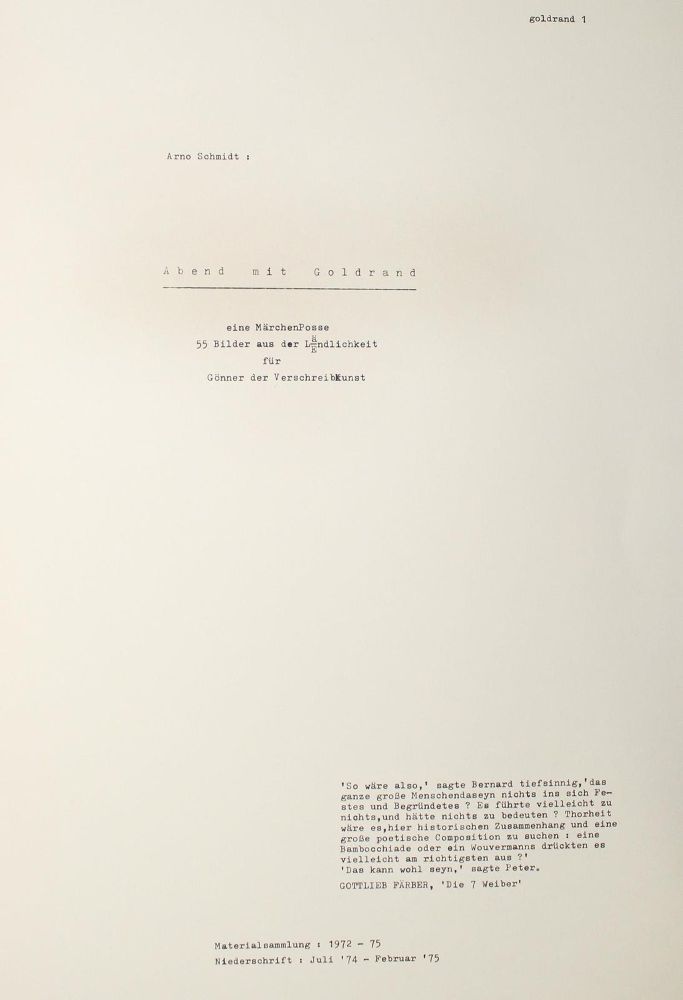 Große Abbildung Nr.2: 122-922 Schmidt,A.: (Literatur und illustrierte Bücher 20.Jahrhundert - Alte Literatur in modernen Ausgaben)