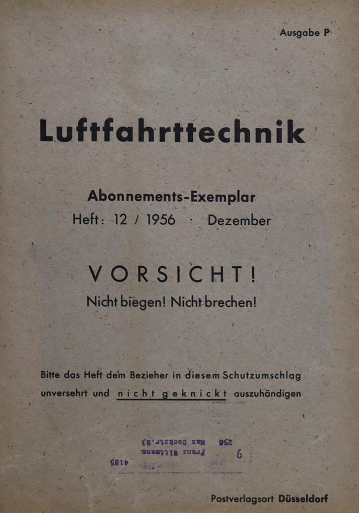 Große Abbildung Nr.1: 122-988 Luftfahrttechnik.: (Verschiedene Gebiete - Varia, Aeronautik)