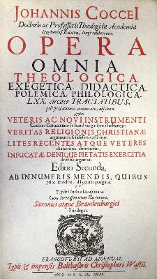 Bild Nr.1: 122-100 Coccejus,J.: (Alte Drucke, Handschriften und Theologie)
