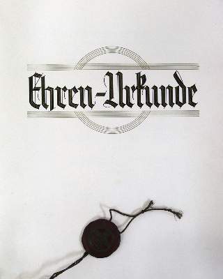 Bild Nr.1: 122-1086 Ehrenurkunde: (Deutschland, Bisingen)