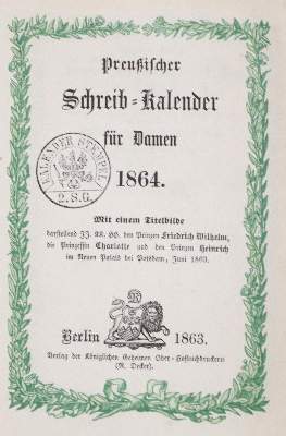 Bild Nr.1: 122-1111 Preußischer Schreib-Kalender: (Deutschland)