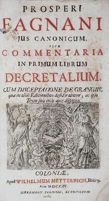 Bild Nr.1: 122-127 Fagnani,P.: (Alte Drucke, Handschriften und Theologie)