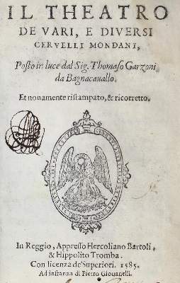 Bild Nr.1: 122-134 Garzoni,T.: (Alte Drucke, Handschriften und Theologie)