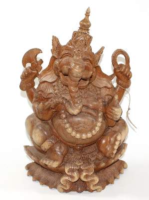 Bild Nr.1: 122-1393 4 asiatische Holzskulpturen.: (Asiatika)