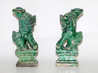 Bild Nr.1: 122-1457 Paar Foo-Hunde Keramik: (Asiatika)