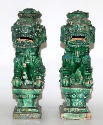 Bild Nr.2: 122-1457 Paar Foo-Hunde Keramik: (Asiatika)