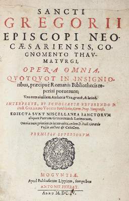 Bild Nr.1: 122-146 Gregorius Thaumaturgus.: (Alte Drucke, Handschriften und Theologie)