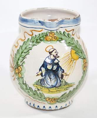 Bild Nr.1: 122-1523 Birnkrug mit Aposteldarstellung: (Porzellan u. Keramik, Fayencen)