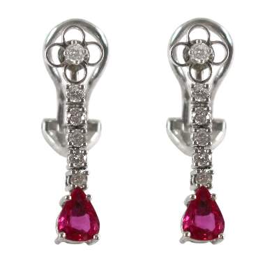 Bild Nr.1: 122-1590 Paar Ohrclips 750 Weißgold.: (Schmuck, DRC Pforzheim)