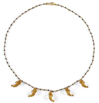 Bild Nr.1: 122-1606 Römisches Goldcollier mit 5 Amoretten: (Schmuck)