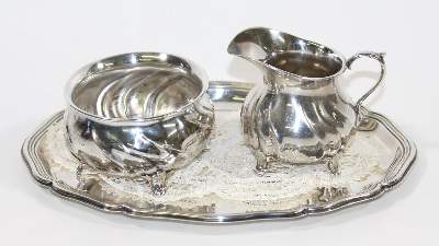 Bild Nr.1: 122-1641 Wilkens Bremen Silbertablett: (Silber)