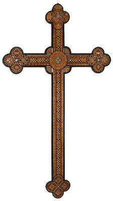 Bild Nr.1: 122-1690 Intarsienkreuz.: (Volkskunst, Religiöse Volkskunst)