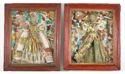 Bild Nr.1: 122-1697 Paar Klosterarbeiten: (Volkskunst, Religiöse Volkskunst)