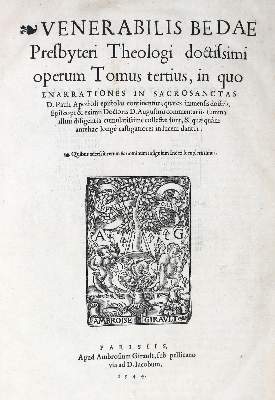 Bild Nr.1: 122-17 Beda Venerabilis.: (Alte Drucke, Handschriften und Theologie)