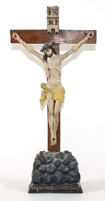 Bild Nr.1: 122-1701 Standkreuz, Kreuzigungsszene: (Volkskunst, Religiöse Volkskunst)