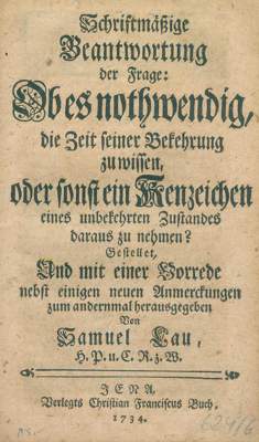 Bild Nr.1: 122-202 Lau,S.: (Alte Drucke, Handschriften und Theologie)